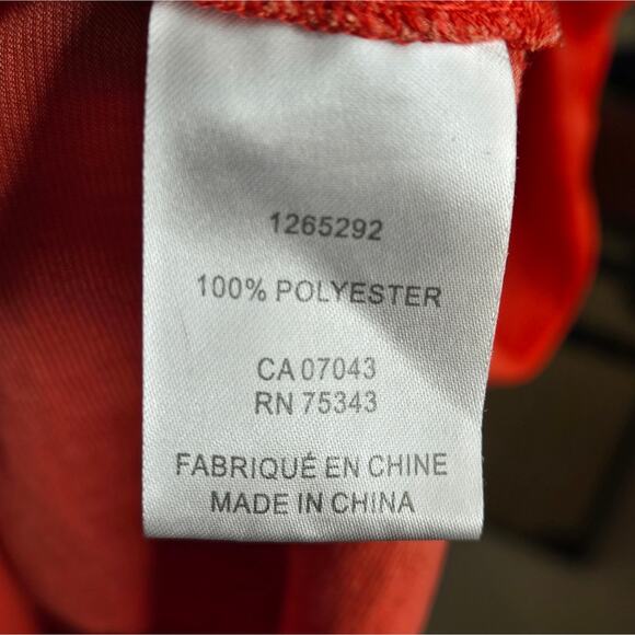 JOIE Women's Ruffled Sleeveless Orange Top Vneck Keyhole Tie Closure Size 3X - Picture 6 of 7